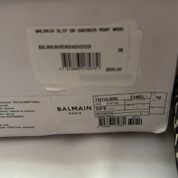 Balmain Black and White logo Slide Sandals-size 36 NEW - Picture 7 of 7